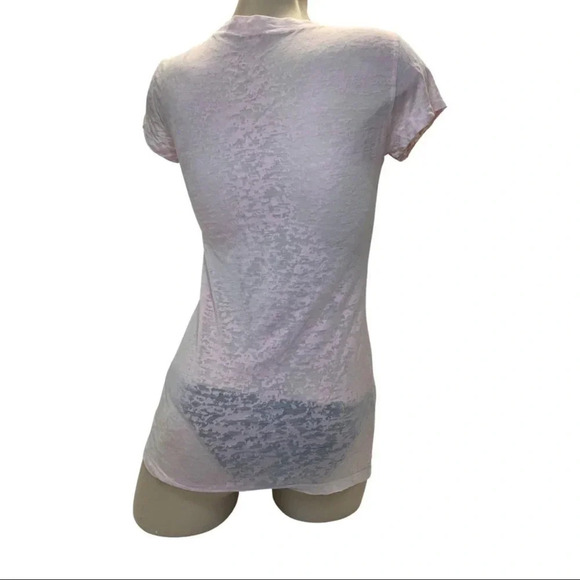 House of Mental Size Medium Pink V-Neck Fitted Burnout Tee. New - Picture 3 of 4